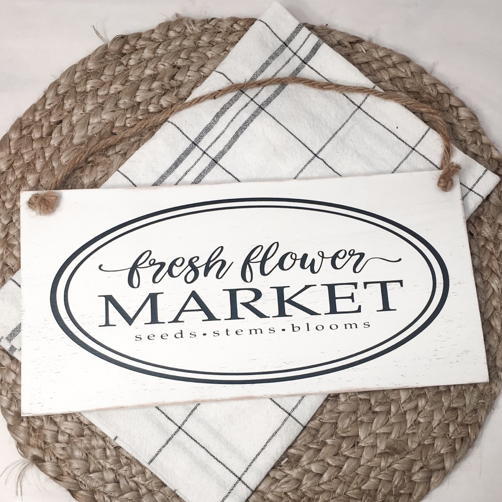 🛒2/$30!🛒 Fresh Flower Market-  PAINTED WOOD SIGN